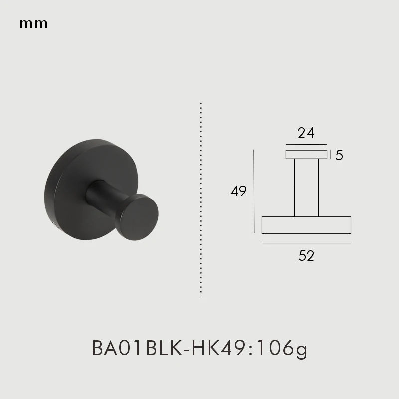 Accessoires Salle de Bain Laiton Noir, Doré, Argent ou Vieilli à la Pièce, 4 Articles