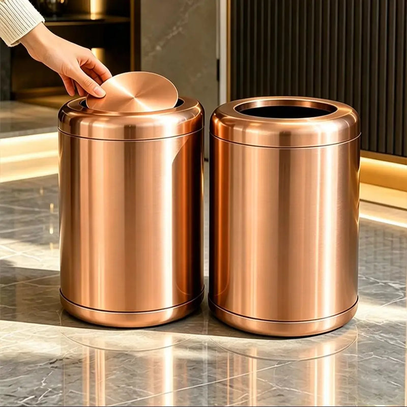 Poubelle de Salle de Bain Luxe Inox Double Couche 8 ou 10 Litres