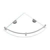 Étagère d'Angle Salle de Bain en Verre Trempé 6 mm, Supports Chromés