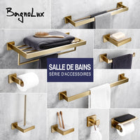 Accessoires Salle de Bain Doré Brossé à la Pièce ou en Kit
