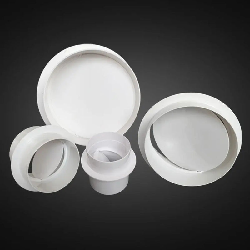 Clapet Anti-Retour de Conduit à Collerette, PVC Blanc, 80 à 150 mm