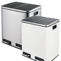 Poubelle de Cuisine Tri Sélectif 30 L, Noir, Inox ou Blanc