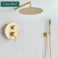 Douche Encastrable Dorée 2-3 Voies Effet Pluie