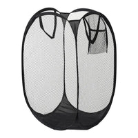 Panier à Linge Pliable en Maille Noire, 1 ou 2 Pièces