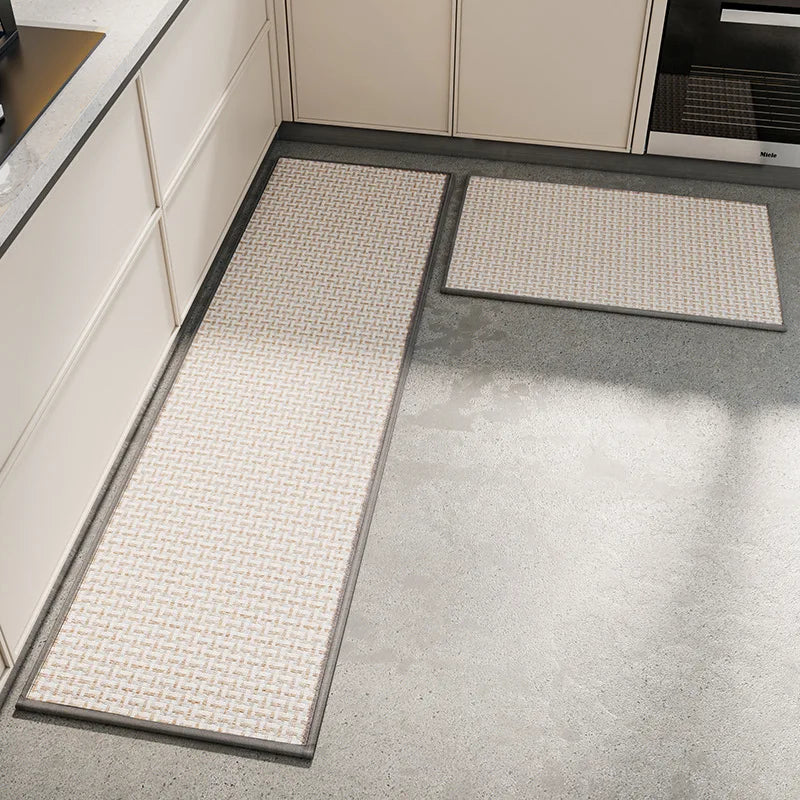 Tapis de Cuisine Tressé Antidérapant Dos Caoutchouc, 4 Tailles, 3 Coloris