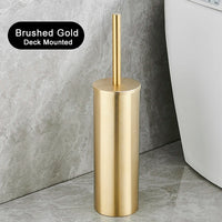 Brosse WC Inox avec Support Cylindrique, Murale ou à Poser, 7 Finitions