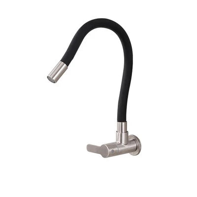 Robinet de Cuisine Mural Bec Flexible Eau Froide Inox 304