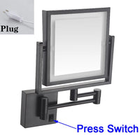 Miroir Grossissant LED Mural Bras Extensible Carré 3X