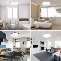 Plafonnier LED Salle de Bain Rond Ultra Plat IP65, Noir ou Blanc