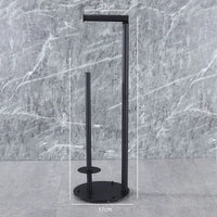 Porte-Papier Toilette sur Pied Noir, avec Réserve ou Porte-Brosse