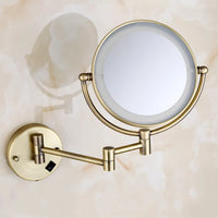 Miroir Grossissant Mural LED Double Face en Laiton 3x ou 5x