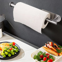 Porte-Essuie-Tout Adhésif Inox Sans Perçage, Noir, Argenté ou Doré, 33,5 cm