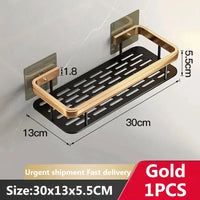 Étagère de Salle de Bain d'Angle Sans Perçage 2 Niveaux