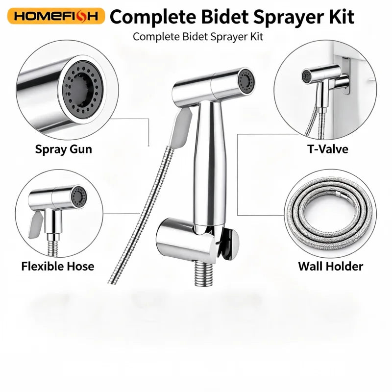 Douchette WC Inox Kit Complet Anti-Calcaire