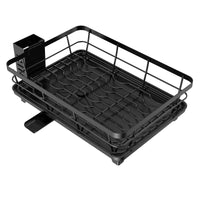 Égouttoir à Vaisselle Compact en Acier au Carbone Antirouille Noir