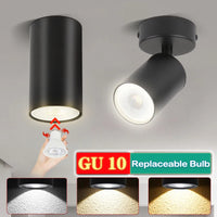 Spot GU10 en Saillie Cuisine, Cylindre Fixe ou Orientable, Noir ou Blanc