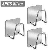 Porte-Éponge Adhésif Inox Noir, Blanc ou Argent, 1 à 5 Pièces, 5 x 5 cm