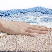 Tapis de Bain Ondulé Motif Vagues Tufté Main, 3 Tailles
