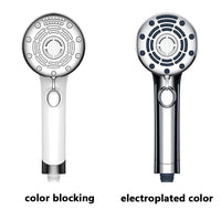 Pommeau de Douche à Main 6 Jets avec Bouton Stop, Chromé