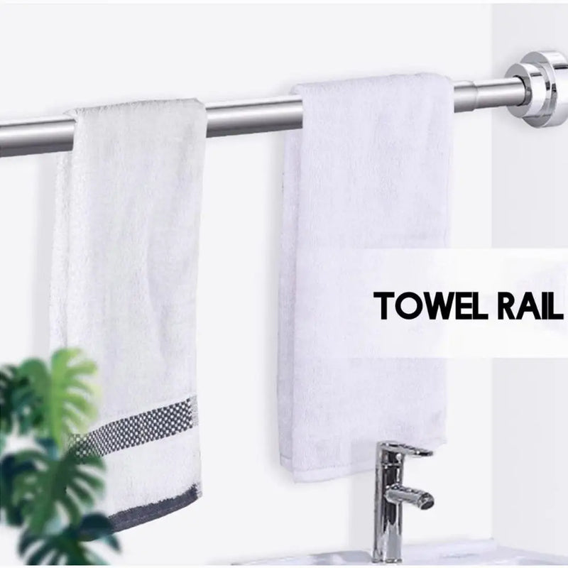 Tringle de Douche Inox Télescopique, Noir, Blanc ou Argent, 35 à 80 cm