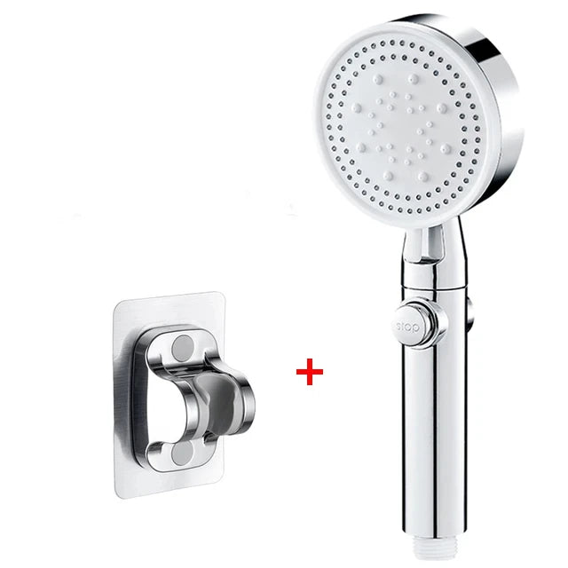 Pommeau de Douche Réglable 5 Modes avec Flexible Noir