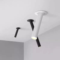 Spot LED Encastrable Tube Long Orientable, Noir ou Blanc, 7 à 15 W