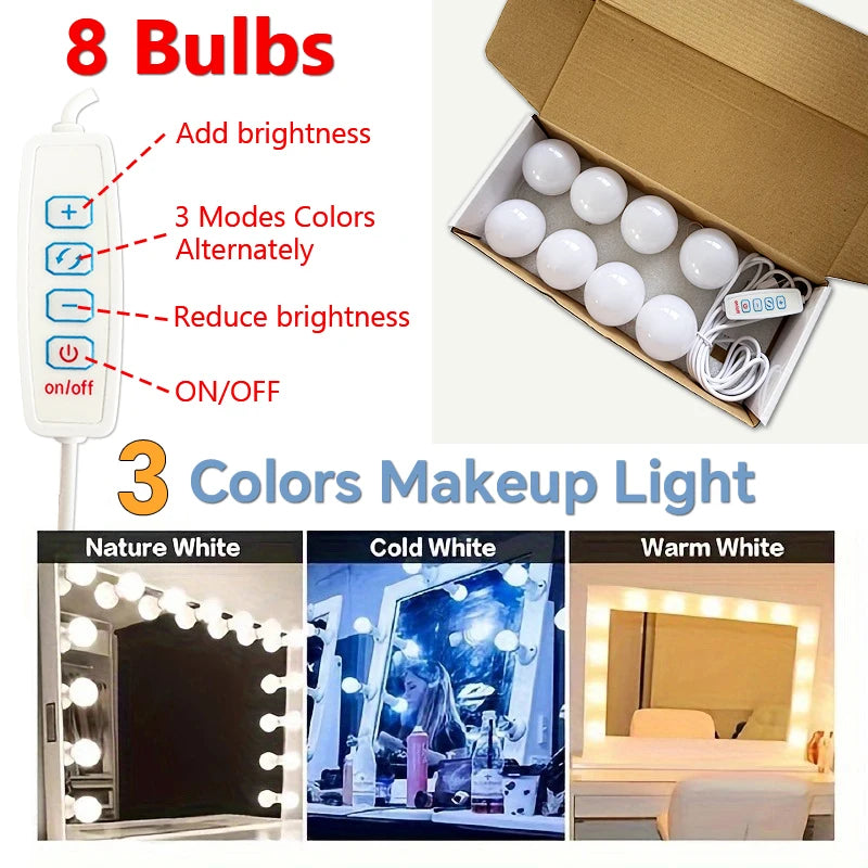 Guirlande LED USB Miroir Maquillage Intensité Variable