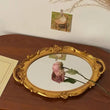 Plateau Miroir Ovale Rangement Bijoux Style Vintage