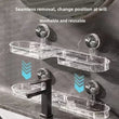 Étagère de Lavabo Murale à Ventouse Sans Perçage, Transparent ou Gris, 41 cm
