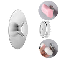 Porte-Savon Aimanté Mural en Inox, Sans Perçage, Platine Ronde 5 cm