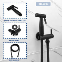 Douchette WC Murale Seule ou en Kit avec Robinet d'Angle, 4 Finitions
