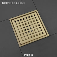 Bonde de Douche Carrée Inox 15 x 15 cm, Grille ou Plaque Invisible