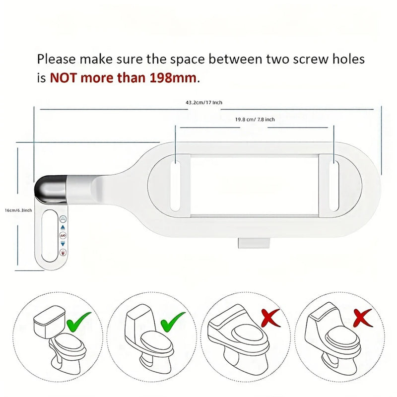 Bidet WC Non Électrique à Levier, Eau Froide, Deux Modes de Lavage