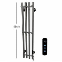 Sèche-Serviette Électrique Mural Vertical 3 ou 4 Barres Inox 98 cm
