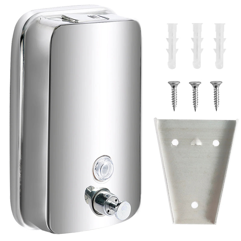 Distributeur de Savon Mural en Inox Grande Capacité