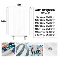 Rideau de Douche en Tissu Polyester, 28 Motifs au Choix, 90 à 240 cm