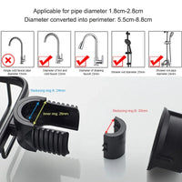 Porte-Éponge pour Robinet d'Évier ou Barre de Douche, Panier Noir ou Argenté