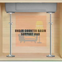Support de Vasque Sous Plan Réglable en Inox, 29 à 78 cm