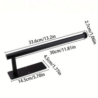 Porte-Essuie-Tout Mural Adhésif en Inox Noir ou Brossé 33,6 cm