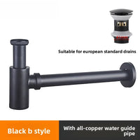 Siphon Lavabo Rond Laiton 1 1/4, Kit avec ou sans Bonde