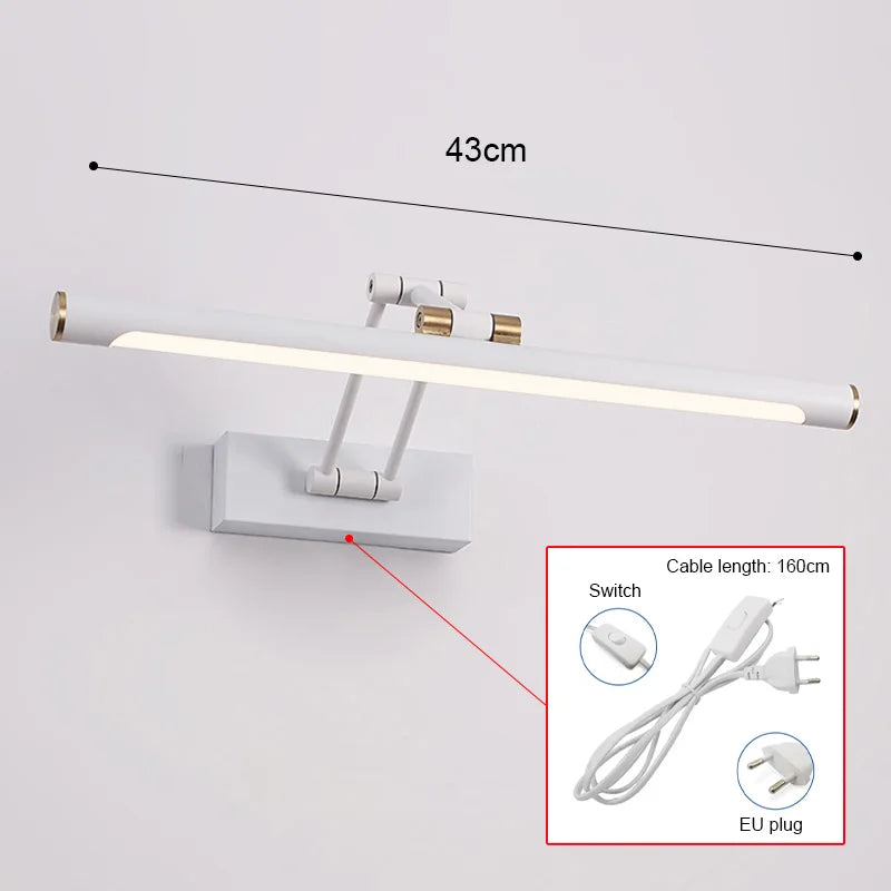 Applique Salle de Bain LED Tactile Variateur 43 et 55 cm