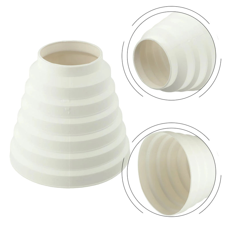 Réducteur de Conduit de Hotte Étagé 80 à 150 mm, ABS Blanc