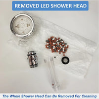 Pommeau de Douche LED avec Billes Minérales Filtrantes, 3 ou 7 Couleurs