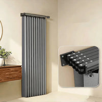 Barre Rideau de Douche Pliante, Gris ou Blanc, 4 ou 5 Plis