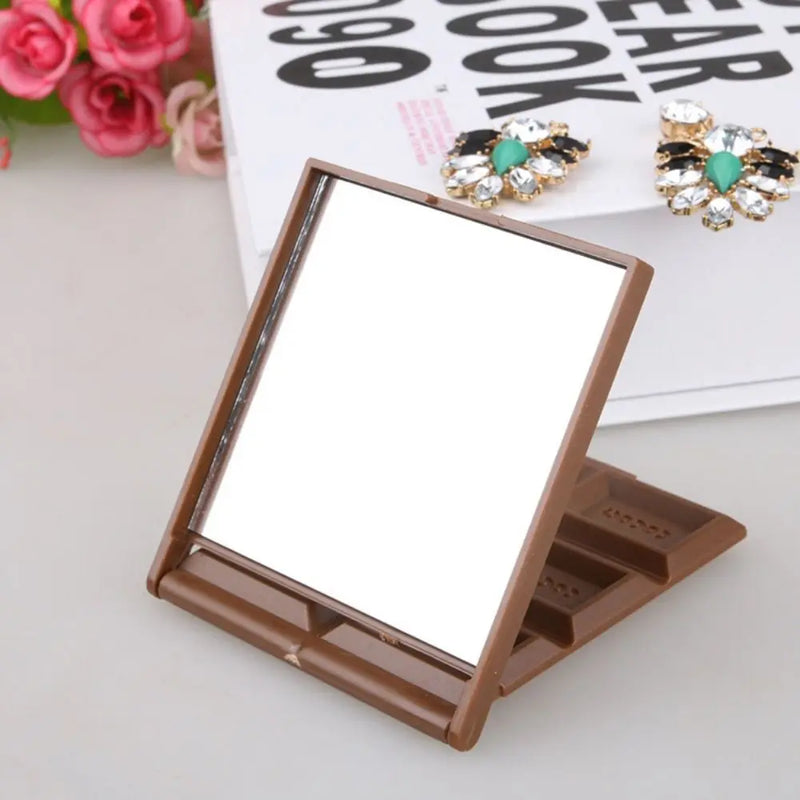 Miroir de Poche Tablette de Chocolat Pliable 8,8 x 7,7 cm