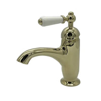 Mitigeur Lavabo Rétro Poignée Blanche Laiton, 6 Finitions