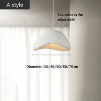 Suspension Cuisine Wabi-Sabi en Résine, Blanc ou Gris, 30 à 80 cm