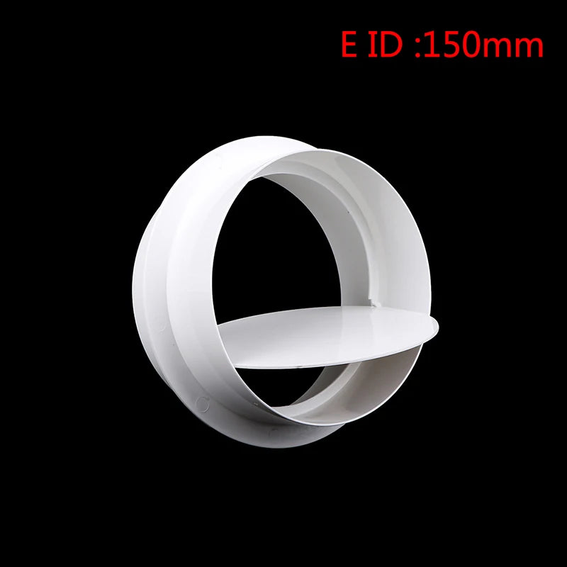 Clapet Anti-Retour Hotte et Ventilation, PVC Blanc, 80 à 200 mm