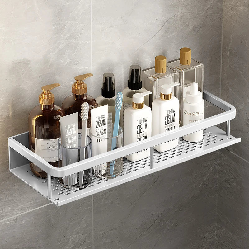 Étagère de Salle de Bain Murale en Aluminium, 30 à 50 cm