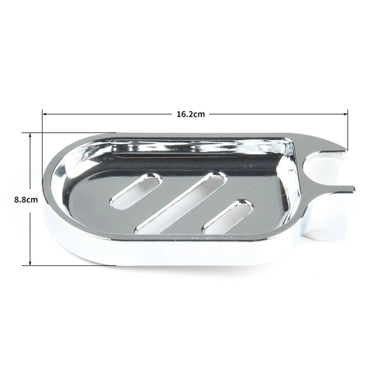 Porte-Savon Chromé Drainant à Clipser pour Barre de Douche, 16,2 x 8,8 cm